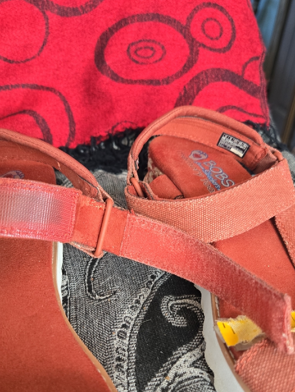 Bob's from Skechers, jute wrapped petite wedge, Beach look, brick red Sandals - Picture 11 of 13